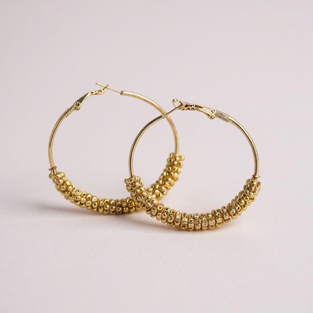 Golden Hour – Elegant Beaded Hoop Earrings ✨