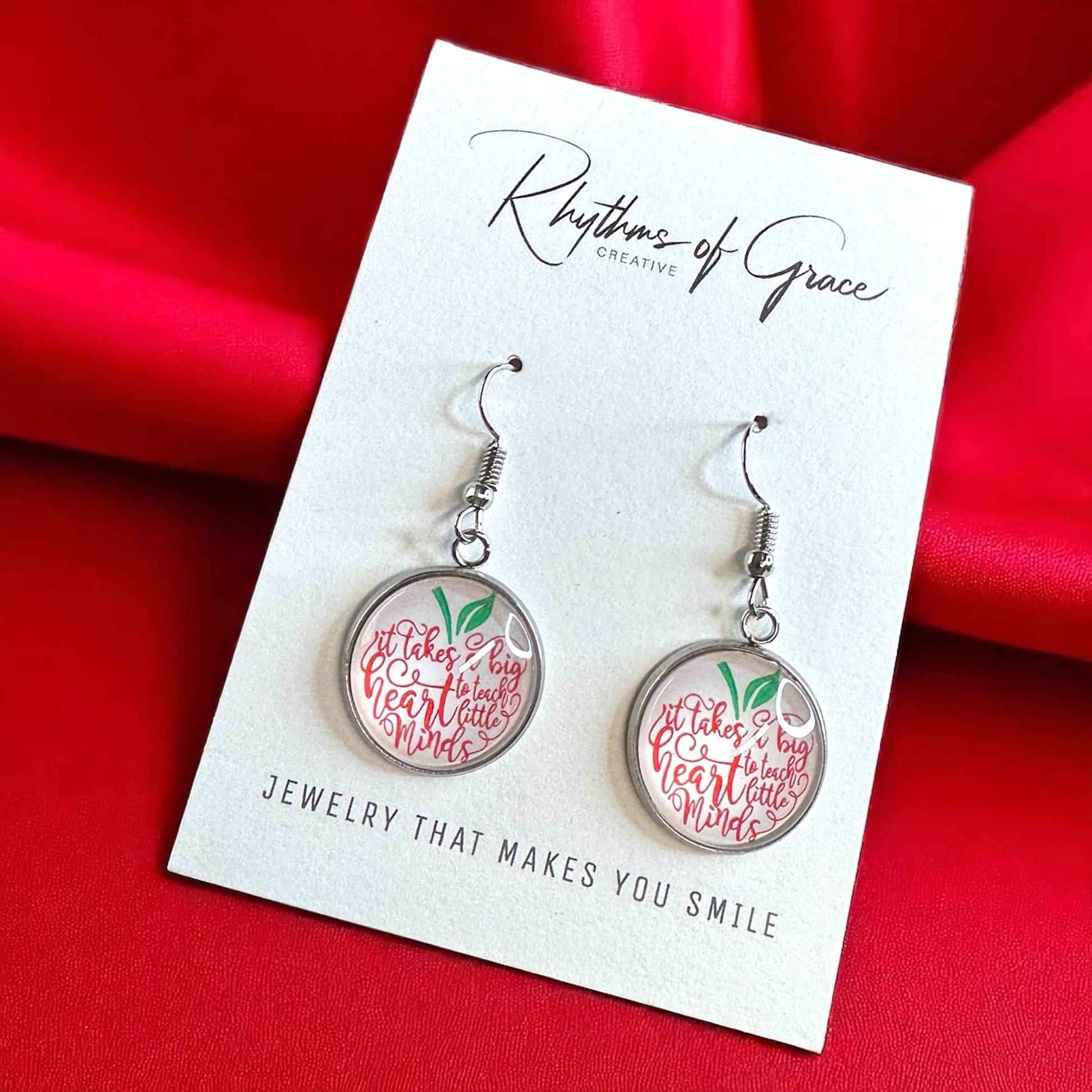 Inspire & Shine with Teacher Cabochon Dangle Earrings!