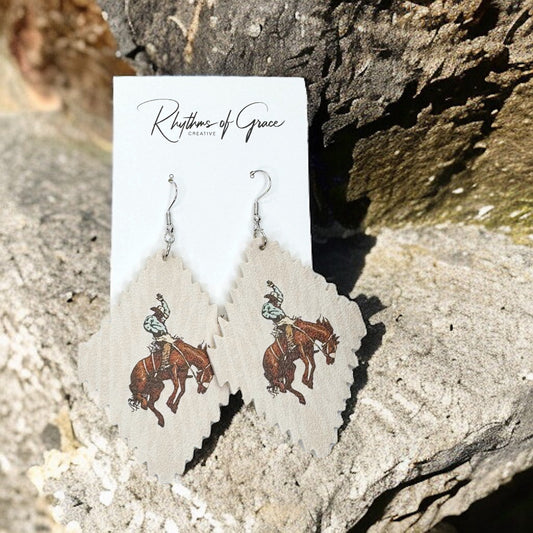 Rustic Western Rodeo Dangle Earrings