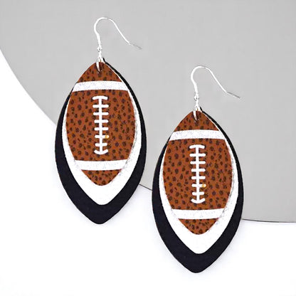Game Day Glam: Black and White Football Earrings for the Ultimate Fan!