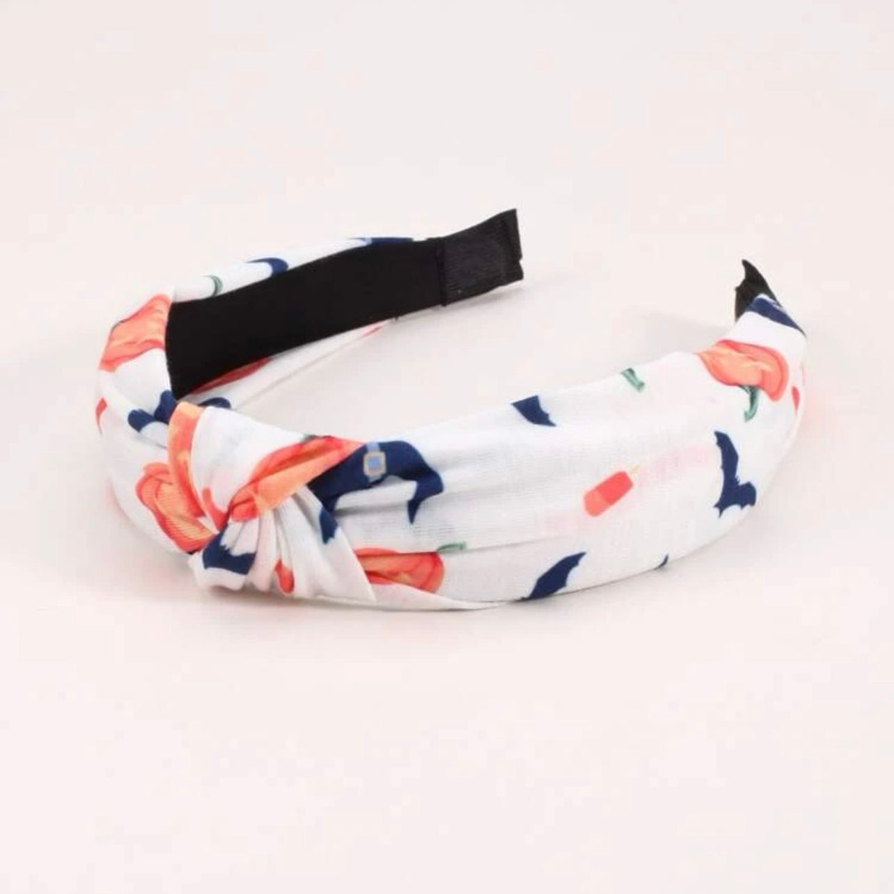 Halloween Topknot Headband - Handmade Headpiece, Halloween Headpiece, Pumpkin Headband, Bat Headband - Rhythms of Grace Creative
