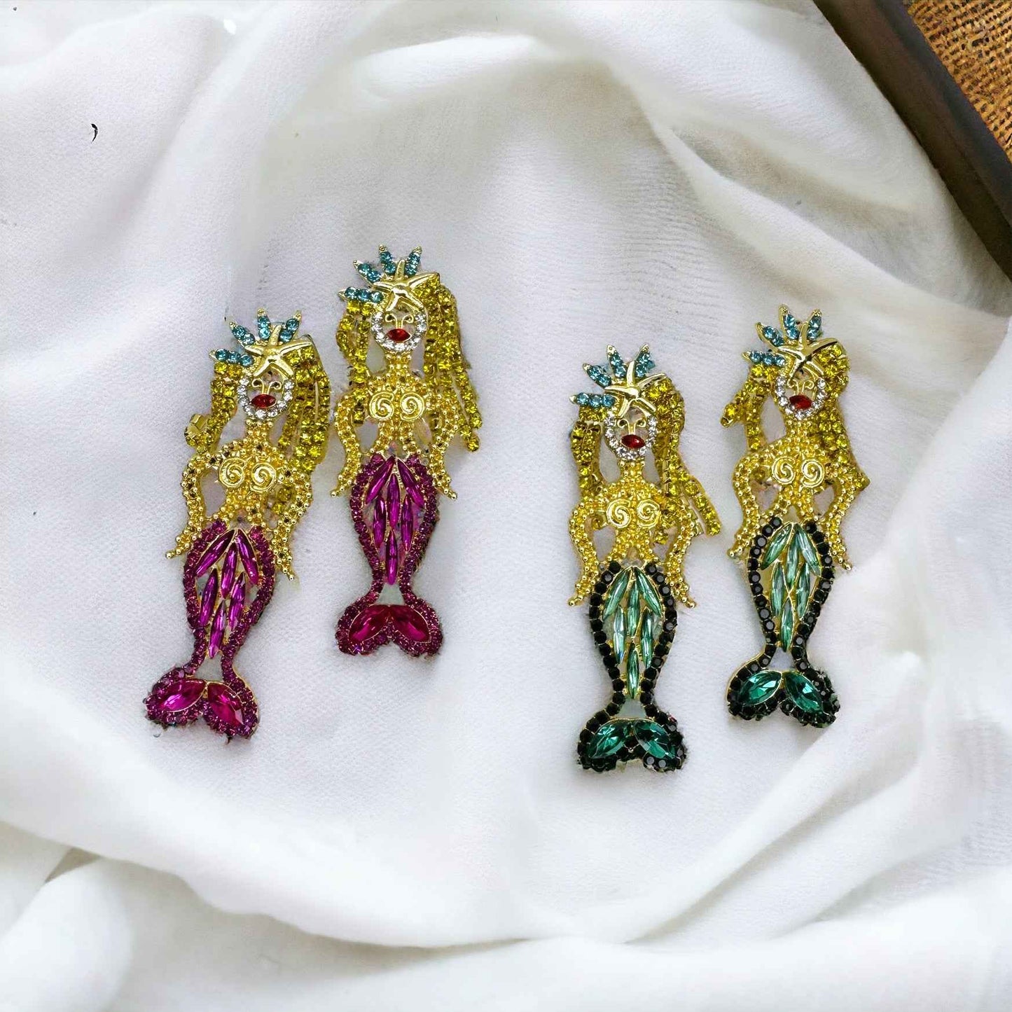Mermaid Vibes Only: Rhinestone Drop Earrings – 3 Magical Styles! 🧜‍♀️
