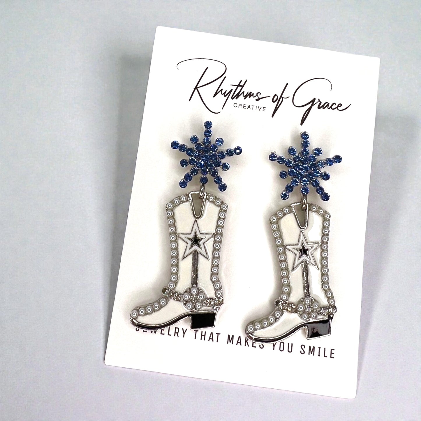 Rhinestone Cowgirl Boot Earrings | Western Rodeo Statement Earrings | Bachelorette Cowgirl Accessories