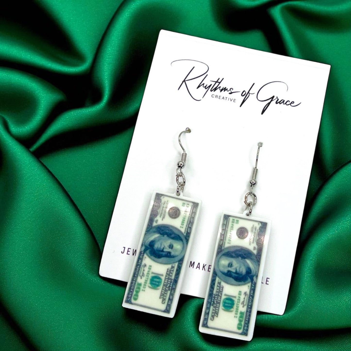 Benjamin Earrings: Flaunt Your Financial Flair! 💵 - Rhythms of Grace Creative