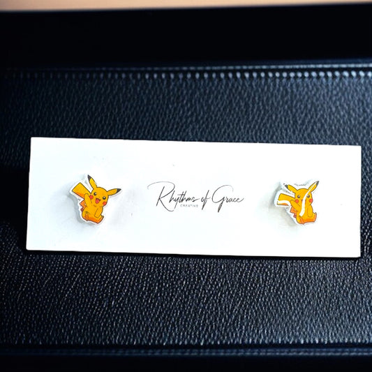 Catch 'Em All: Pikachu Stud Earrings!