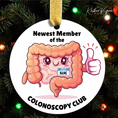 Celebrate Your First Colonoscopy: Customizable Christmas Ornament for Milestone Moments!