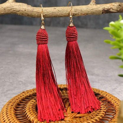 Tassel Power: Colorful Statement Dangle Earrings in 7 Bold Shades
