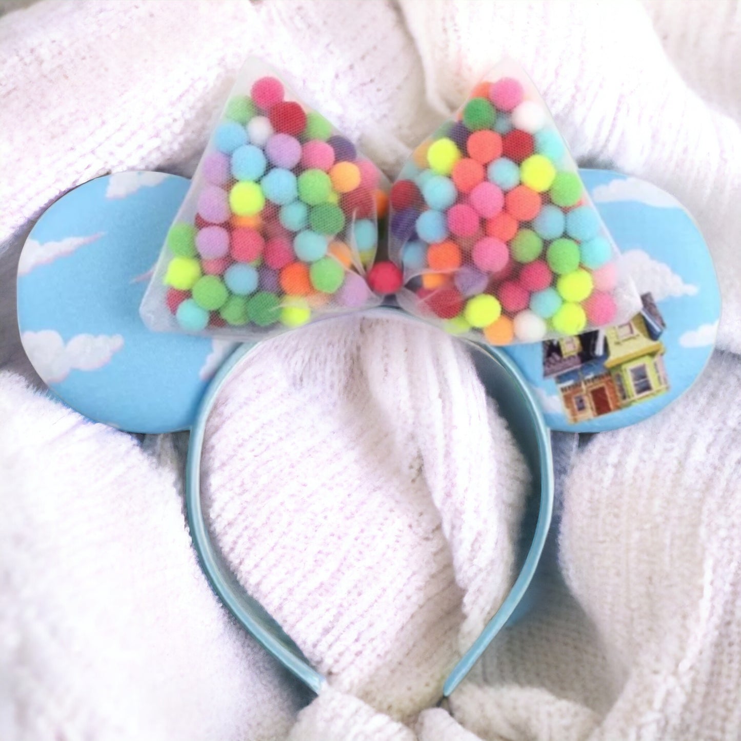 Colorful Up! Inspired Mouse Ears with 5" Bow