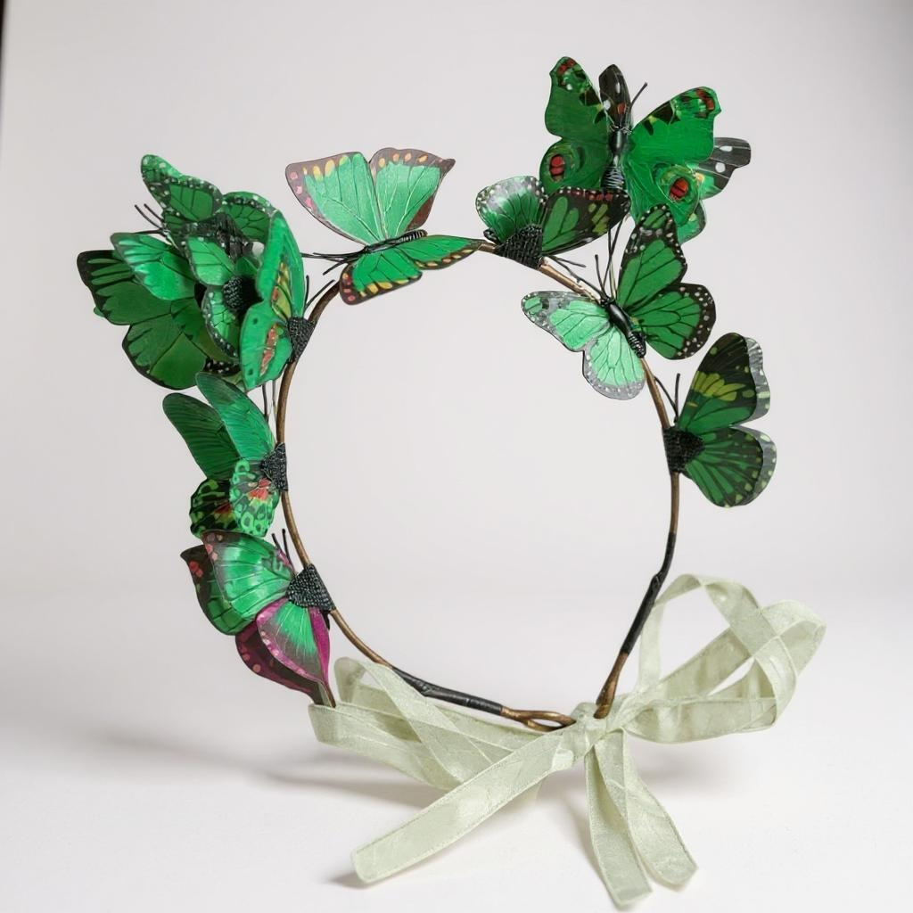 Whimsical Green Butterfly Headband: Elevate Your Style to Magical Heights!
