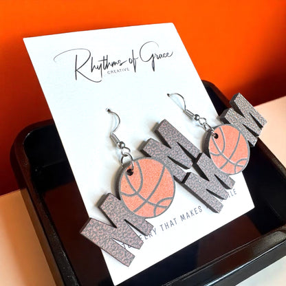Score Style Points: Fun Sports Mom Dangle Earrings!