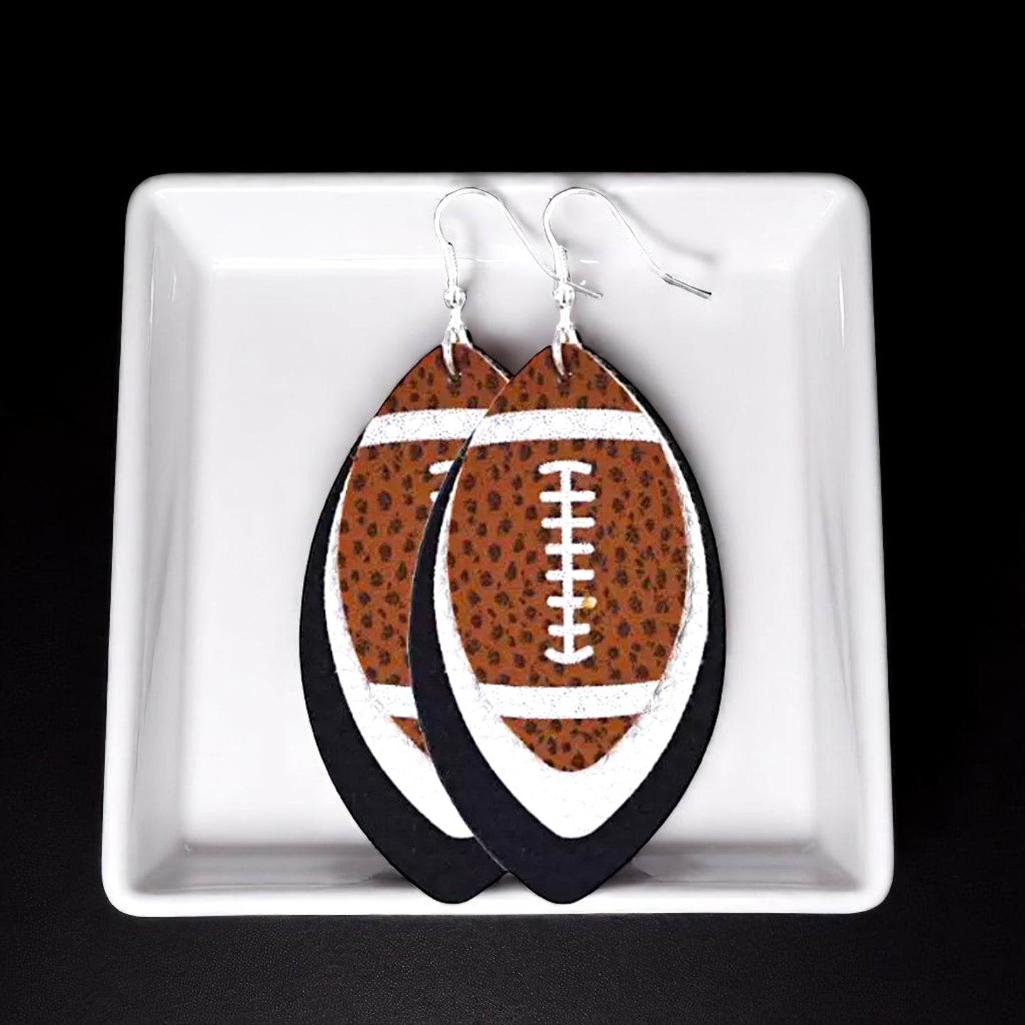 Game Day Glam: Black and White Football Earrings for the Ultimate Fan!