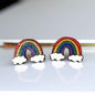 Rainbow Radiance: Handmade Wooden Studs for Every Occasion!