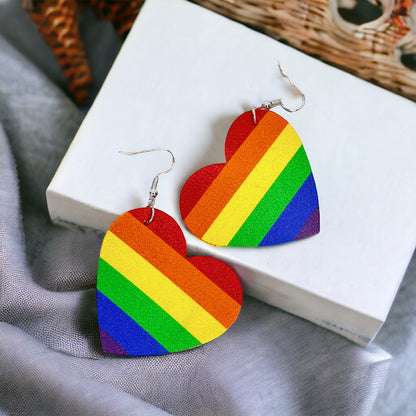 Rainbow Heart Dangle Earrings – Wear Your Pride! 🏳️‍🌈