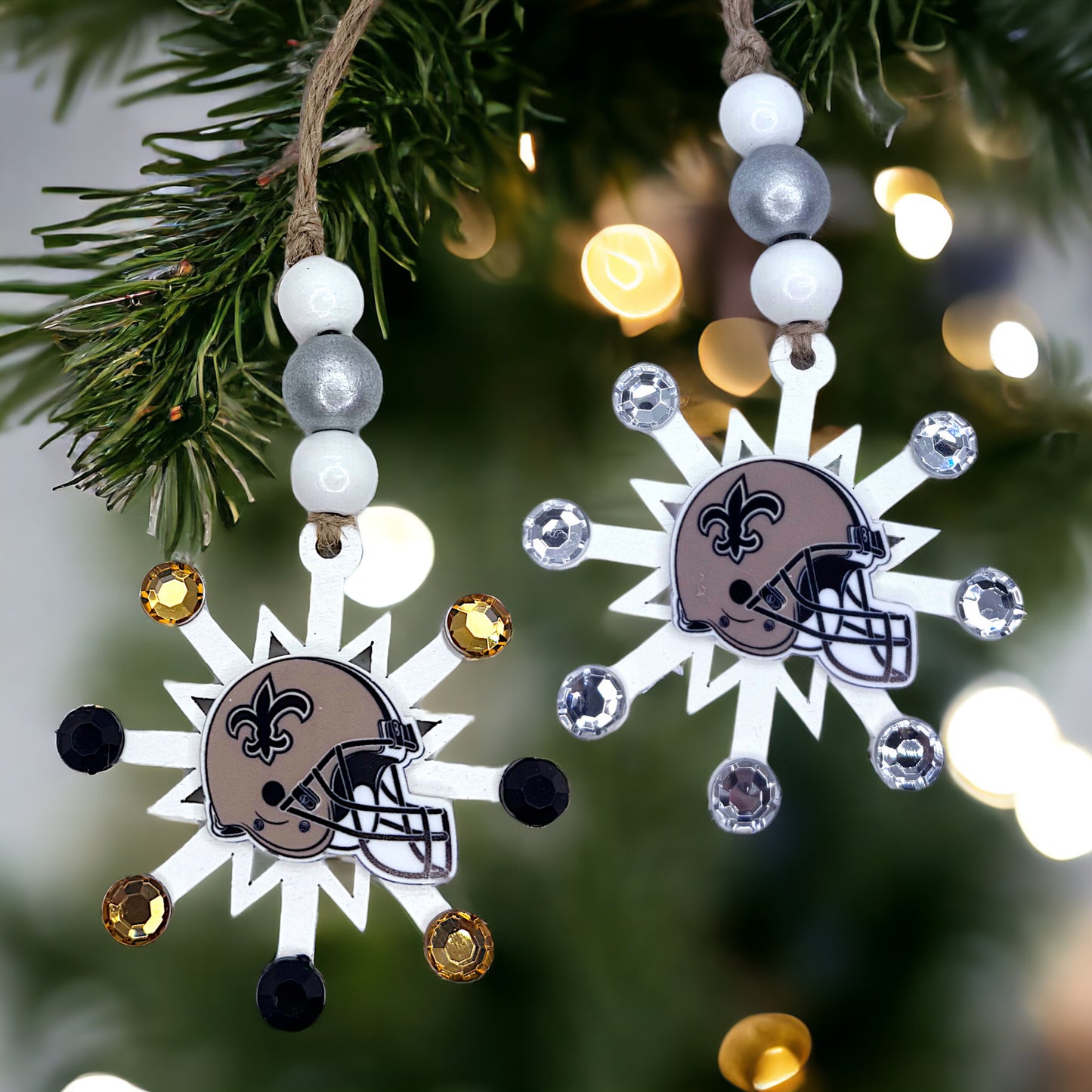 Saintsational Holiday Cheer: Handmade New Orleans Saints Snowflake Ornament!