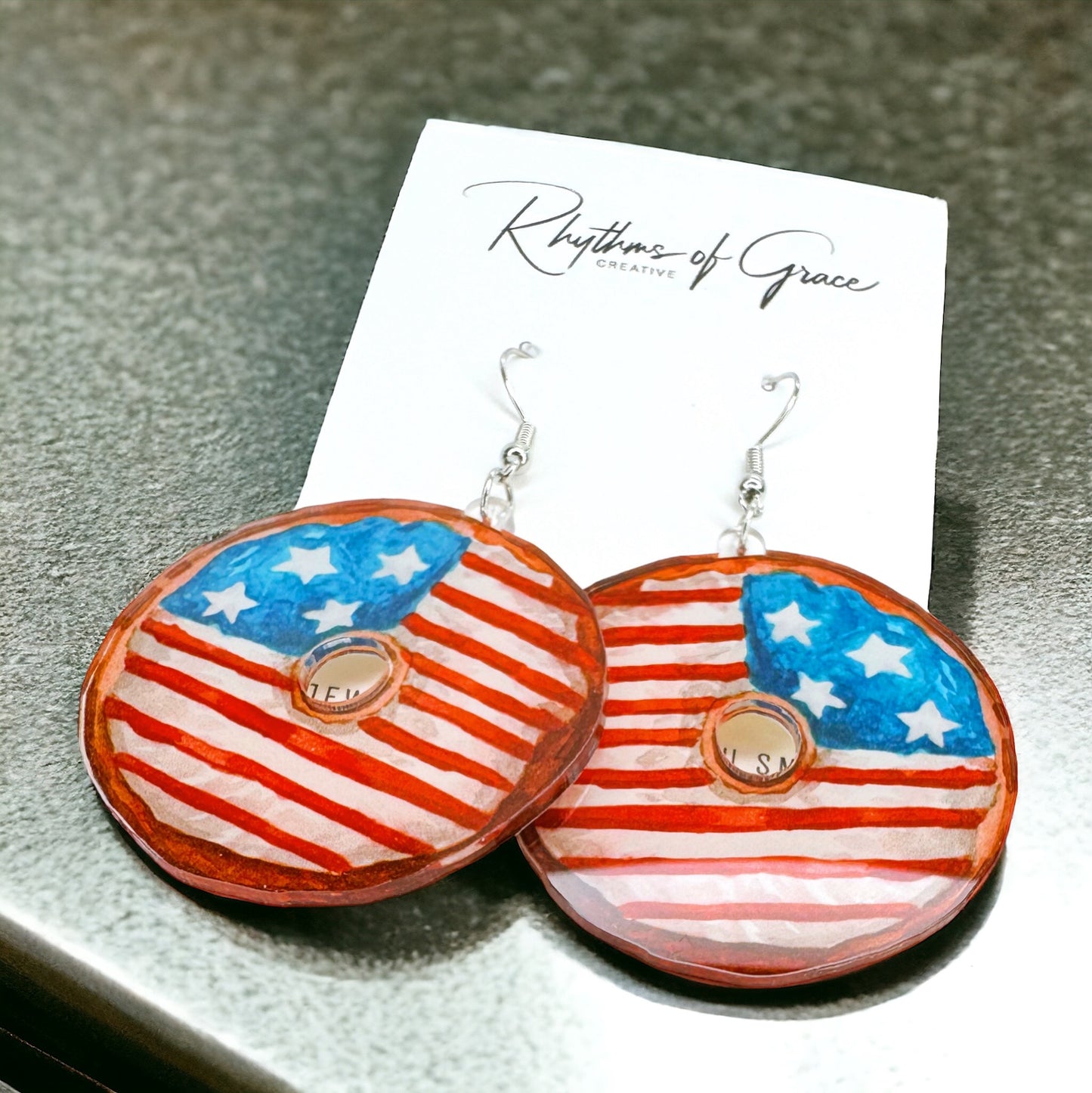 Sweeten Your Independence Day with Patriotic Donut Dangle Earrings!