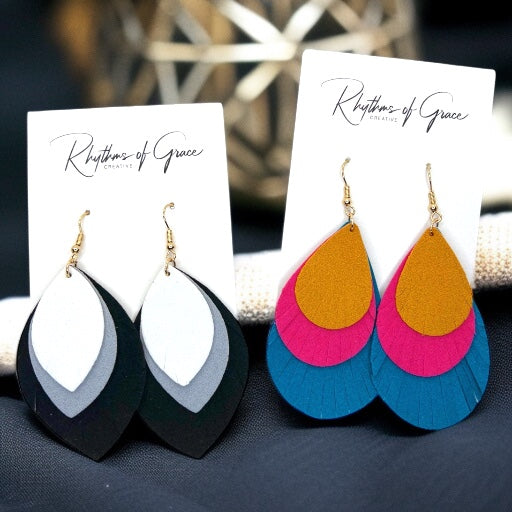 Embrace Your Boho Vibe with Color Block Dangle Earrings!