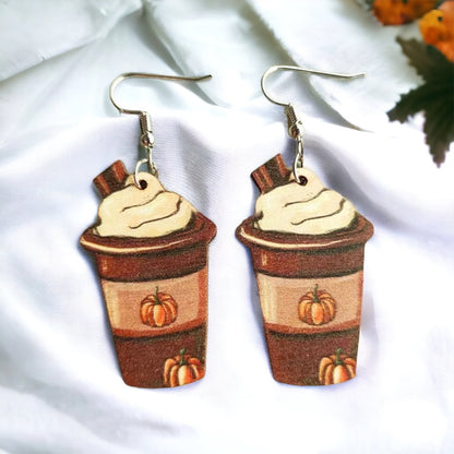 Pumpkin Spice & Everything Nice Earrings 🎃☕ - Rhythms of Grace Creative