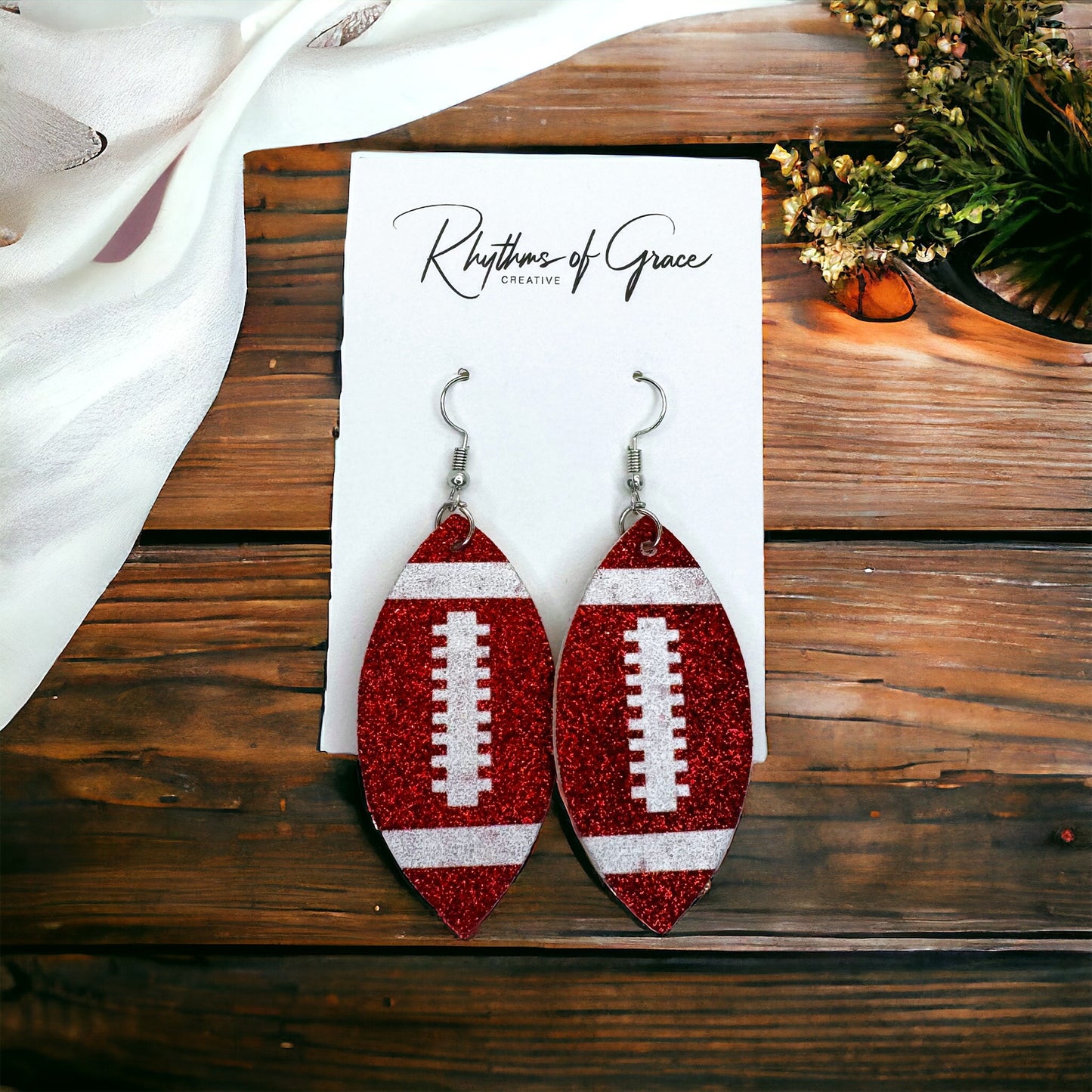 Kick Off Your Style: Stunning Football Dangle Earrings!
