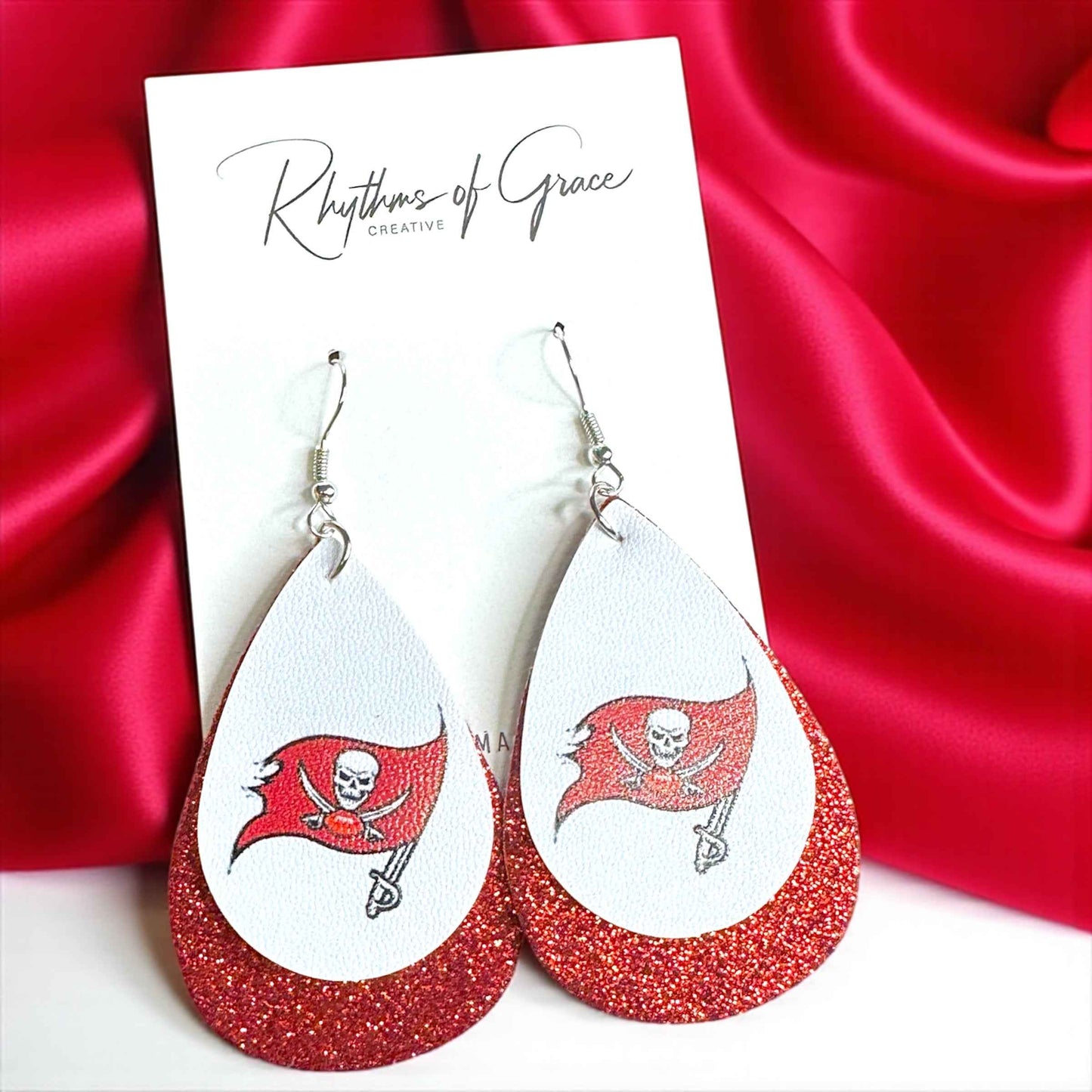 Touchdown Style: Tampa Bay Buccaneers Dangle Earrings for Fashionable Fans!