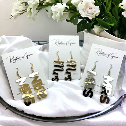Say 'I Do' to Glamour: Chic MRS Earrings for Every Bride's Celebration!
