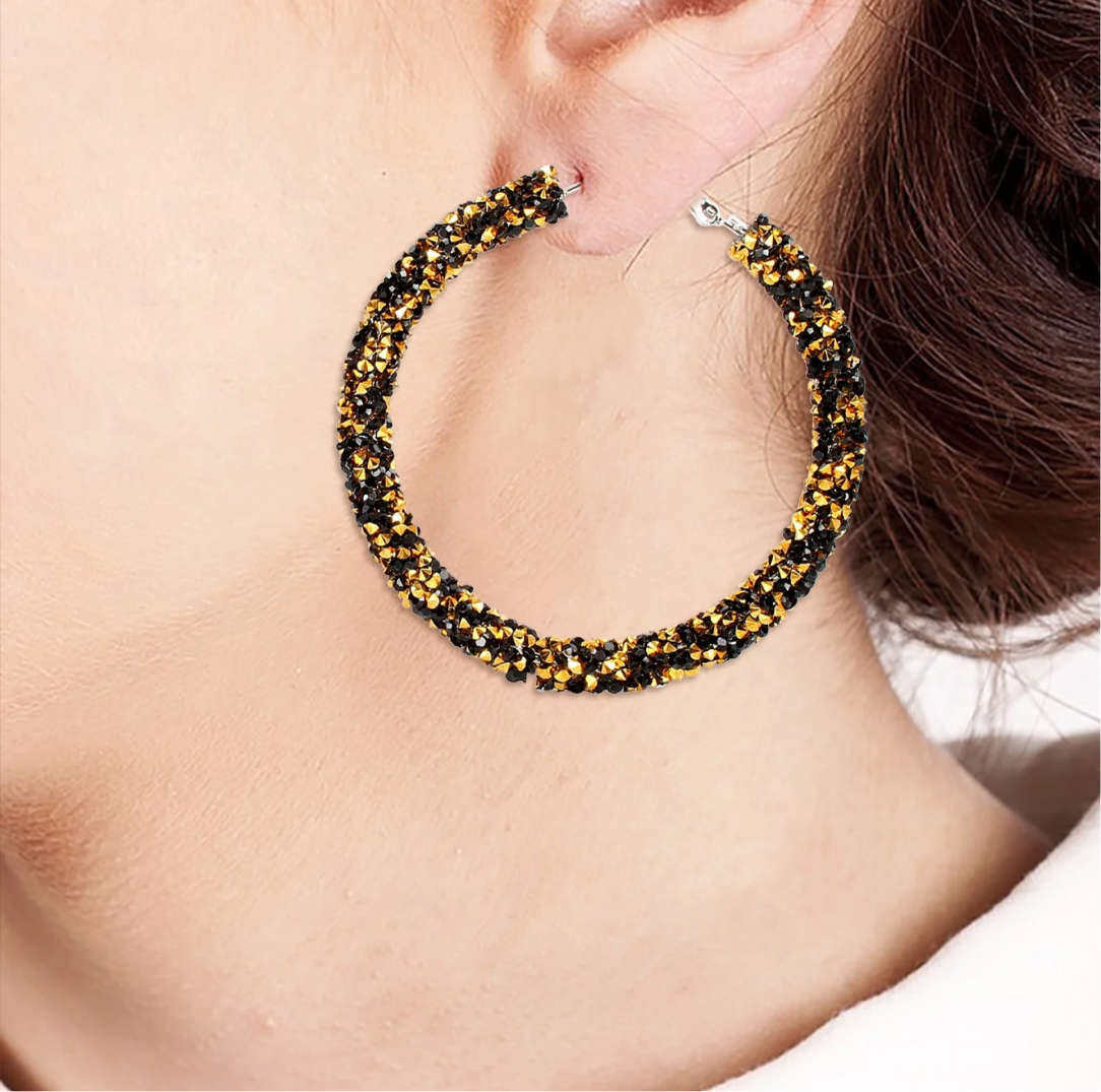 Shimmering Elegance: Multicolor Glitter Hoops