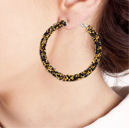 Shimmering Elegance: Multicolor Glitter Hoops