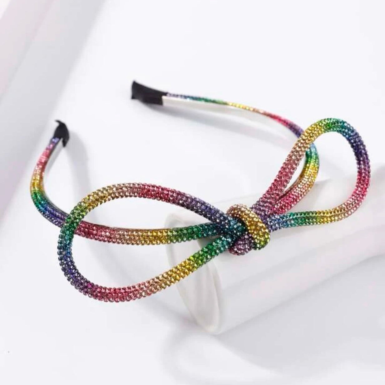 Bows Before Bros: Sparkly Rhinestone Headbands (Black, Gold, Rainbow) - Rhythms of Grace Creative