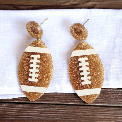 Game Day Glam: Sparkling Football Earrings! 🏈✨