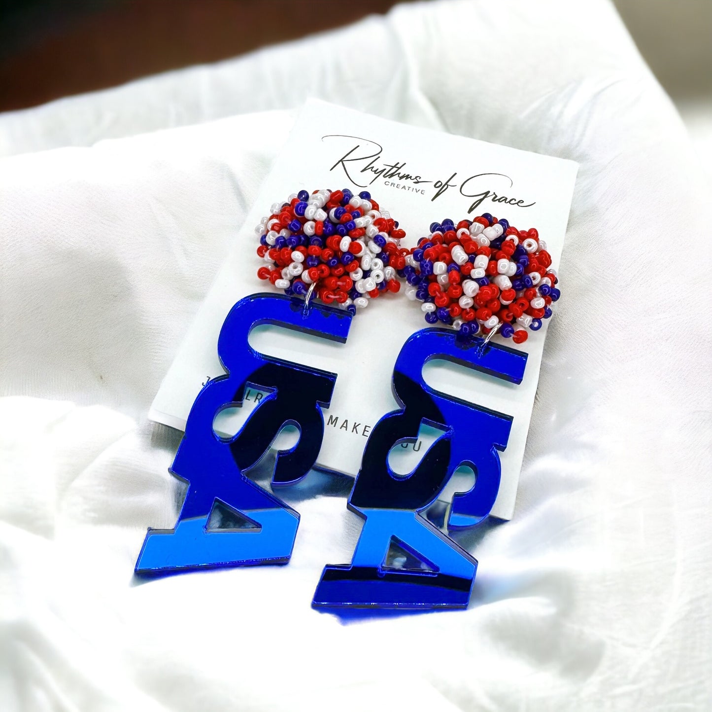 Patriotic Red White and Blue Dangle Earrings - Perfect for Fourth of July!