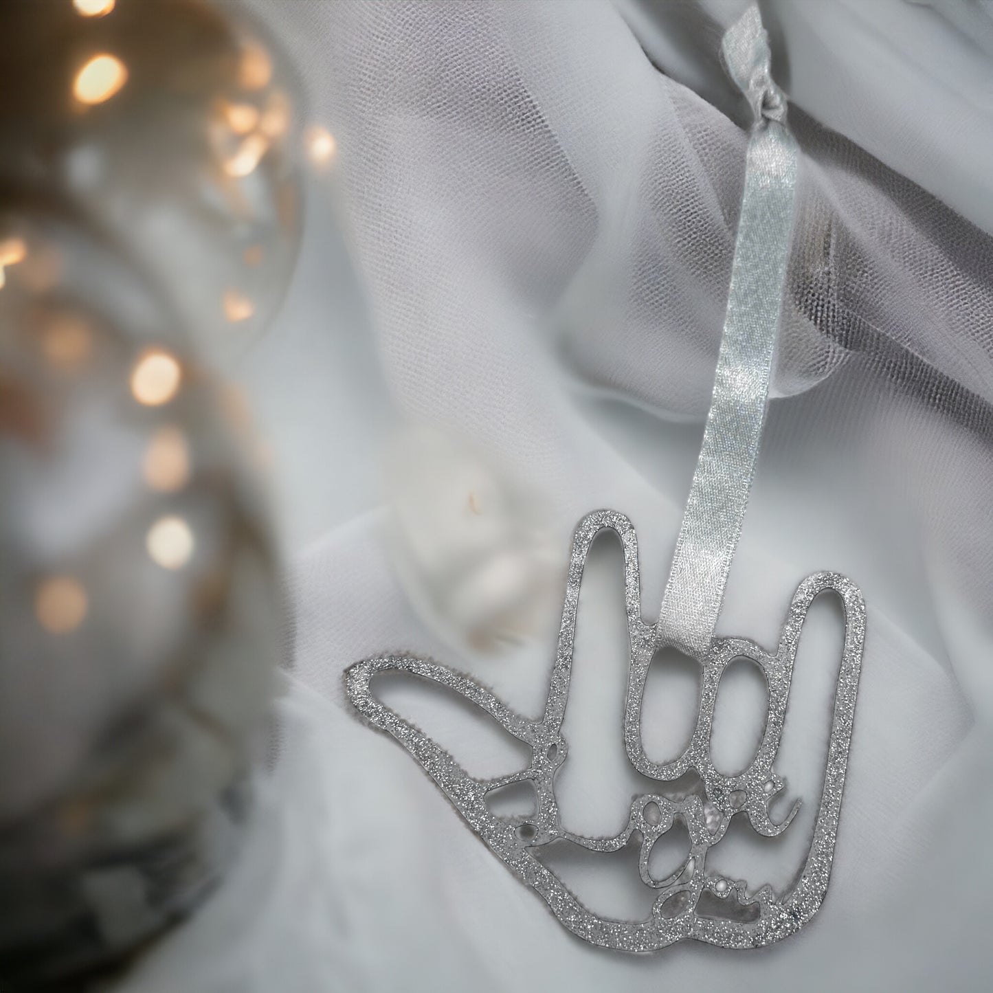 Metal Ornament - "I Love You" Sign Language