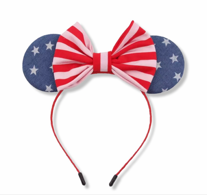 Patriotic Mouse Ears - Red White & Blue, Stars and Stripes - 6 Styles