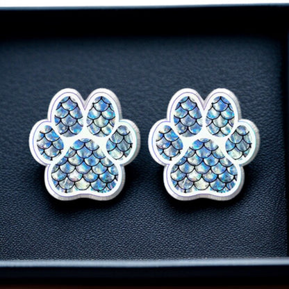 Vibrant Paw Print Studs – A Purr-fect Gift!
