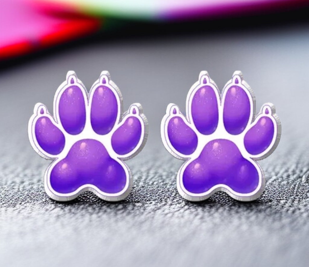Vibrant Paw Print Studs – A Pawfect Gift! 🐾 10 Colors Available!