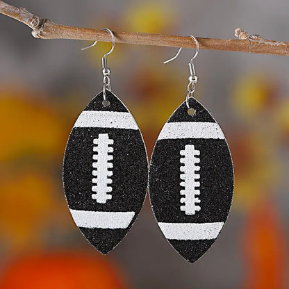 Score Big with Sparkle! Glitter Football Dangle Earrings 🏈