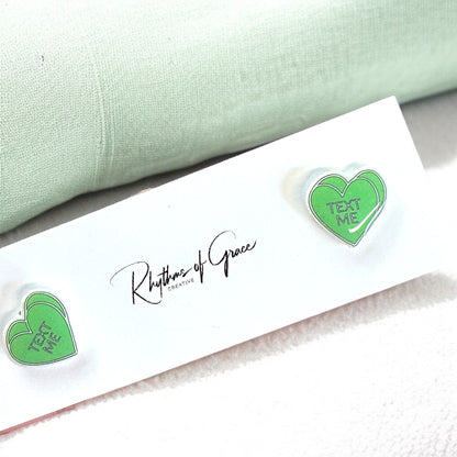 Sweet & Sassy Candy Heart Stud Earrings – Spice Up Your Look! 💖