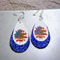 Patriotic Glitter Teardrop Earrings - Stylish Red, White & Blue Accessory
