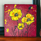 Original Artwork Textured Painting - "Harmony in Bloom" - Unique 8x8 Canvas Art