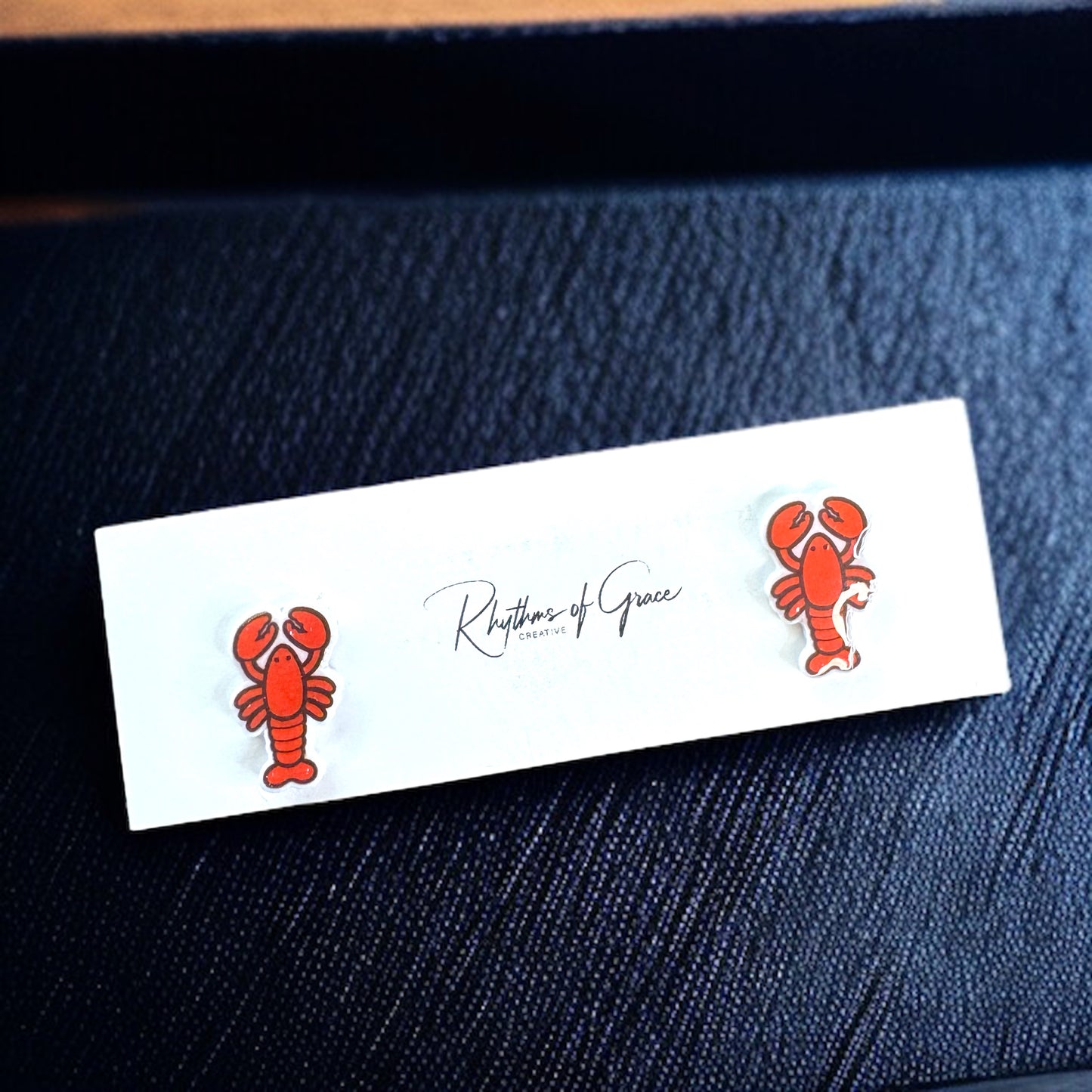 Crawfish/Lobster Stud Earrings – Dive into Style!