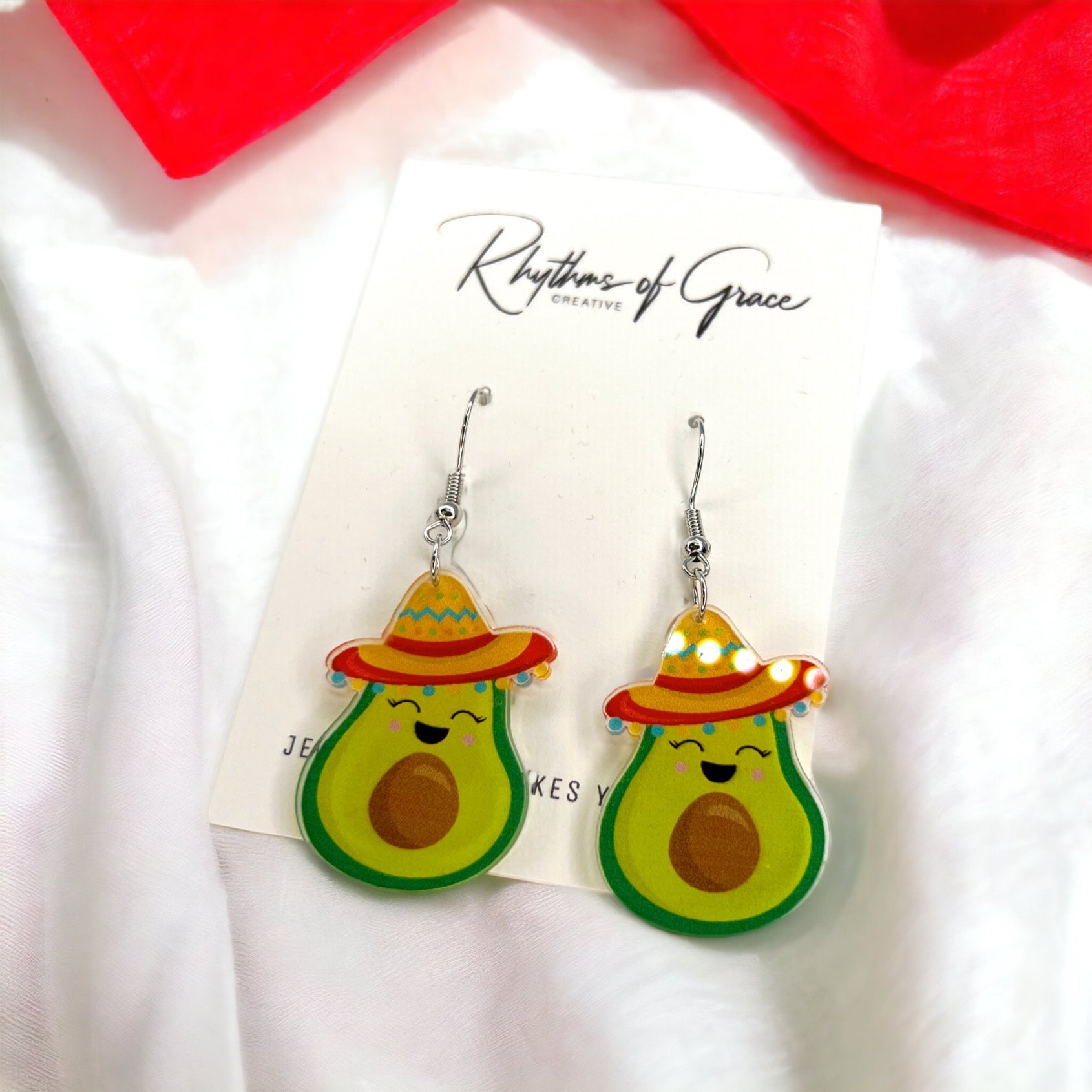 Fiesta Earrings - Dia de los Muertos, Halloween Earrings, Taco Tuesday, Tequila Earrings, Halloween Earrings, Piñata Earrings, Day of the Dead, Avocado Earrings, Cinco de Mayo - Rhythms of Grace Creative