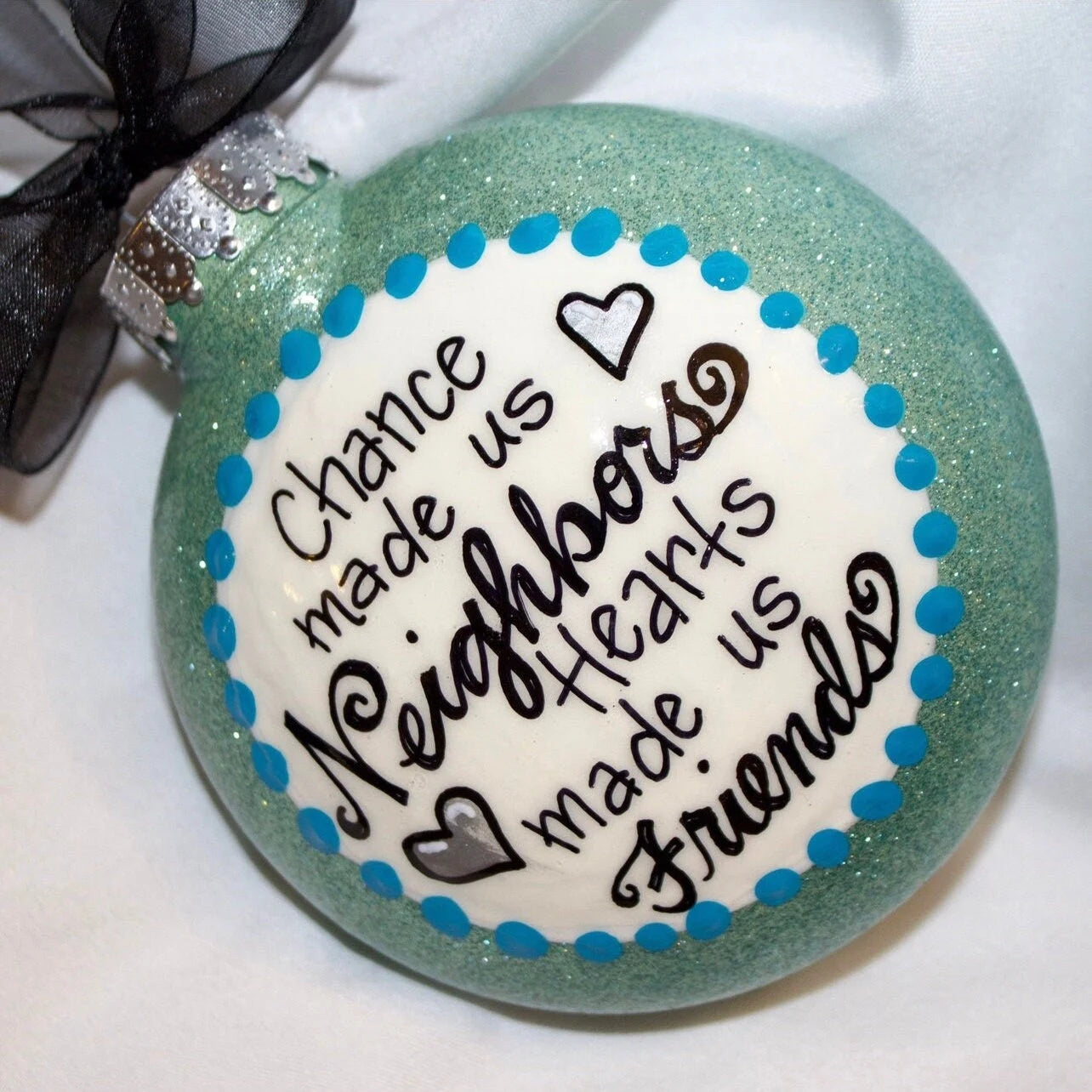 Neighbor Ornament - Handmade Friendship Christmas Holiday Decor - Neighborhood Gift - Personalized Acrylic Ornament - Rhythms of Grace Creative