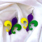 Fleur de Lis Dangle Earrings: Sparkle & Celebrate Mardi Gras in Style! - Rhythms of Grace Creative