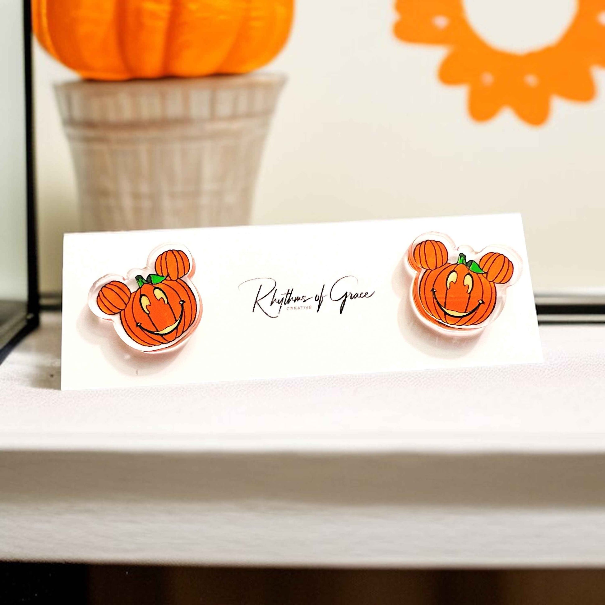 Spook-tacular Pumpkin Studs - Halloween Magic! 🎃