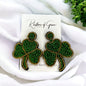 Shake Your Shamrocks – Beaded Clover Earrings with Gold or Silver Sparkle!🍀 - Rhythms of Grace Creative