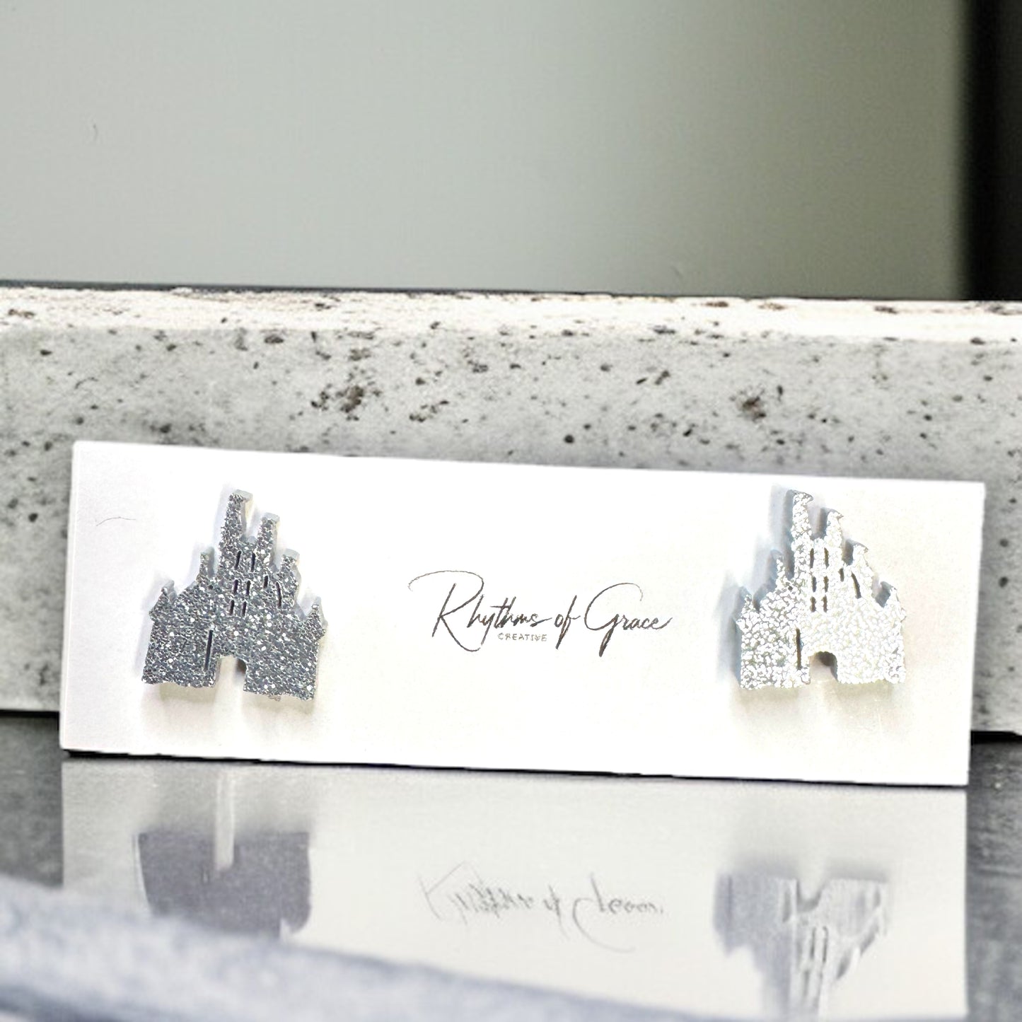 Sparkle Like a Princess: Glitter Cinderella Castle Earrings for Your Royal Ears!