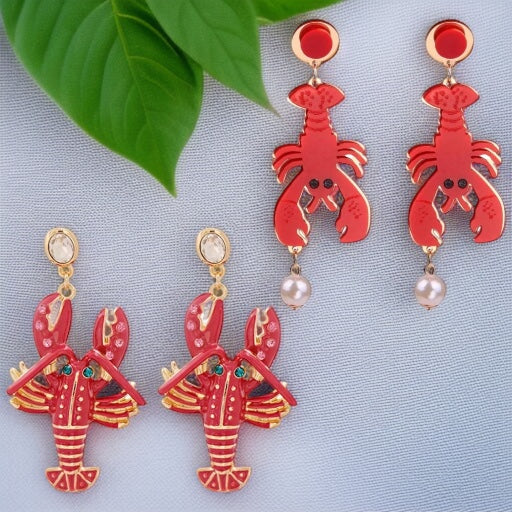 Crawfish Craze: Sparkly Dangle Earrings for Cajun Magic! 🦞 - Rhythms of Grace Creative