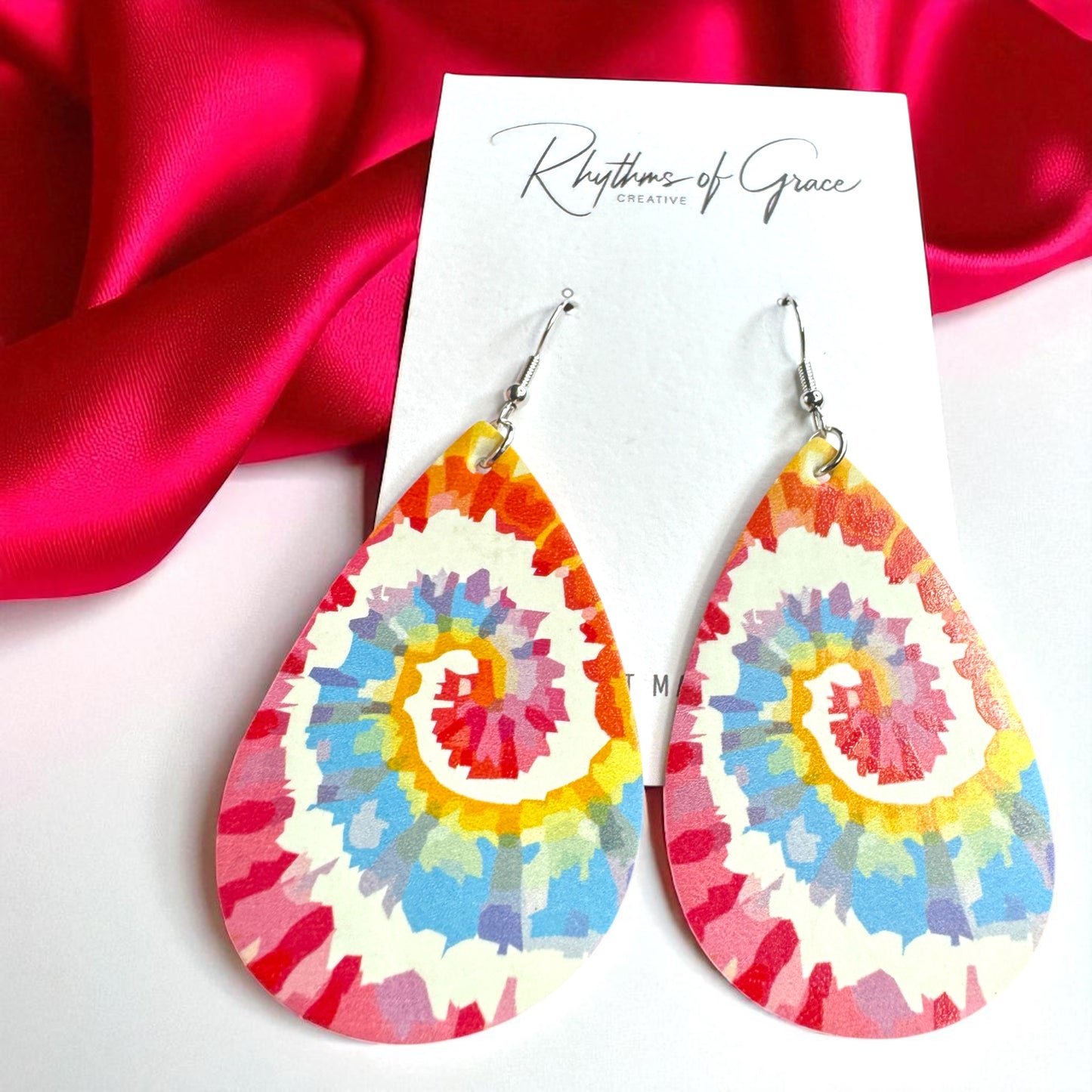 Radiant Rainbow Tie Dye Earrings – Celebrate with Color!