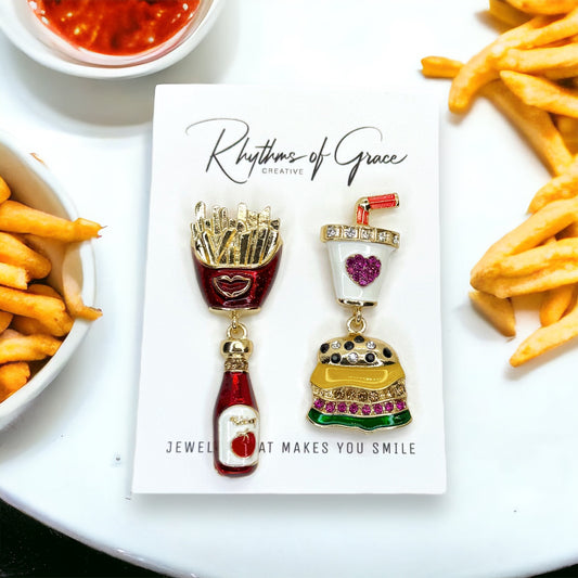 Fast Food Fun: Whimsical Junk Food Earrings for Every Foodie!
