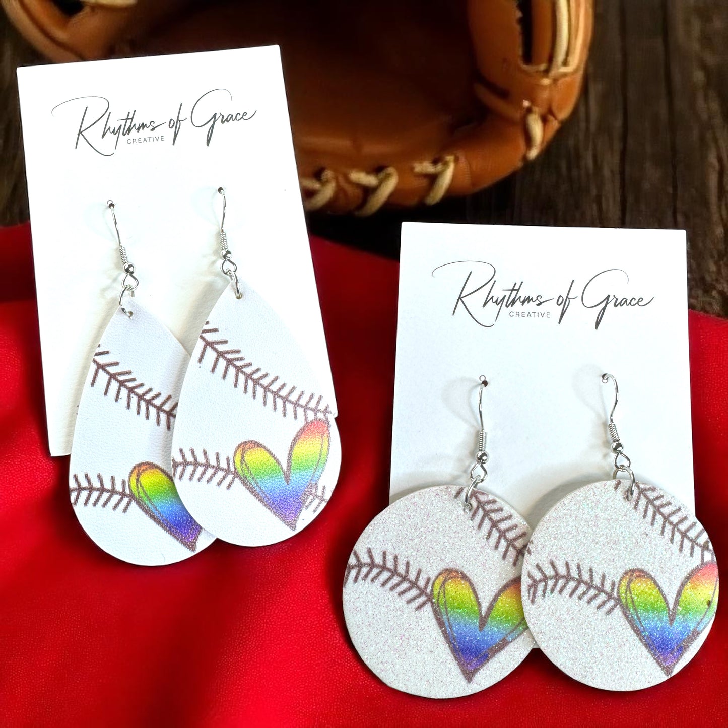 Swing into Style with Our Rainbow Heart Baseball Dangle Earrings! ⚾️🏳️‍🌈