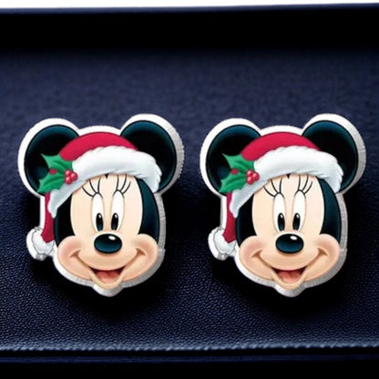 Festive Fun: Christmas Cartoon Ears Stud Earrings - Perfect for Holiday Cheer!