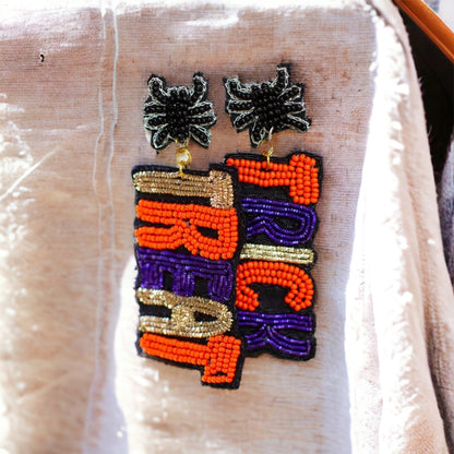 Trick or Treat Earrings - Halloween Earrings, Beaded Earrings, Spooky Vibes, Halloween Earrings, Halloween Costume, Beaded Halloween - Rhythms of Grace Creative